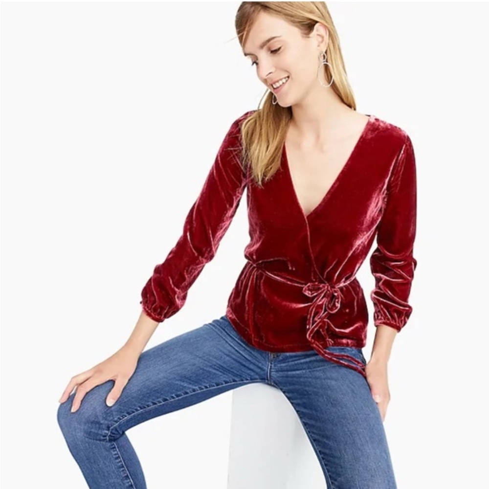 J. CREW Velvet Wrap Top